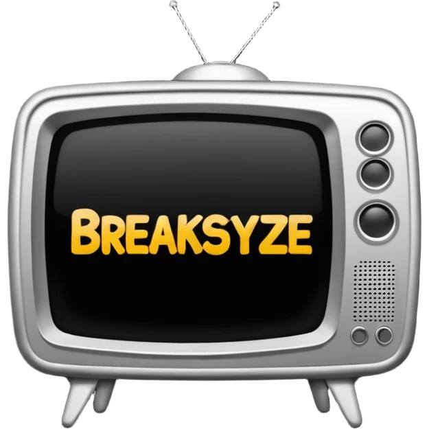 un gif texte qui défile  "BREAKSTYLEZ TV"  change de couleur sur fond noir emoji