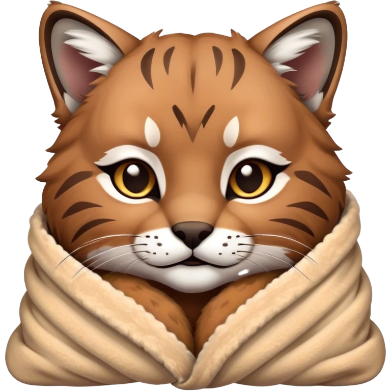 Bobcat cozy in blanket emoji