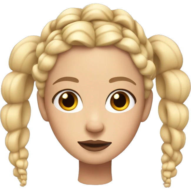 blonde gen z girl with french braids intense make-up, wearing a crown emoji
