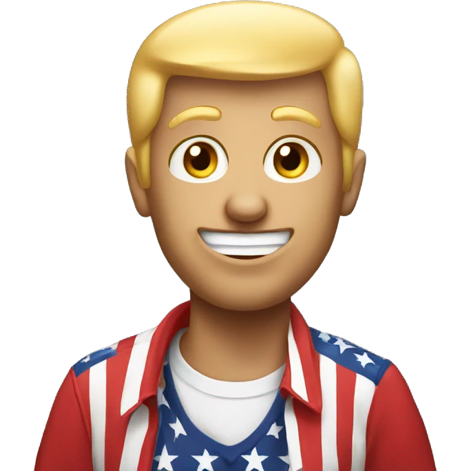 Crazy guy in trump shirt  emoji