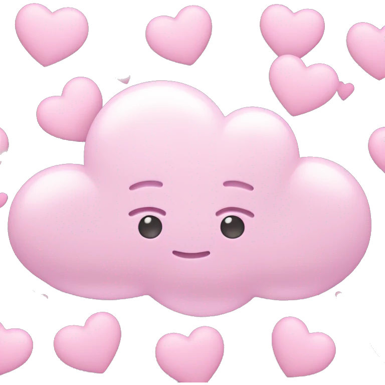 a cloud with light pink hearts around it emoji