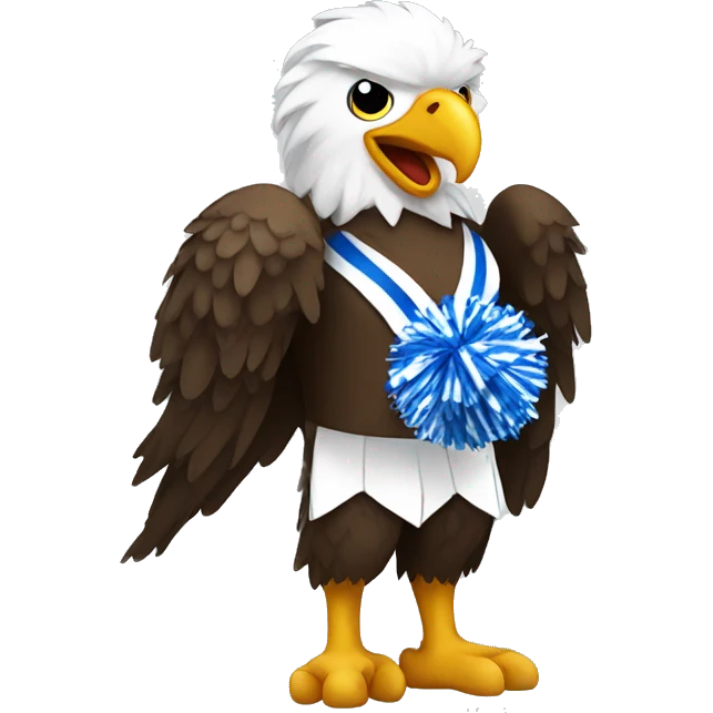 eagle holding cheerleading pom poms emoji