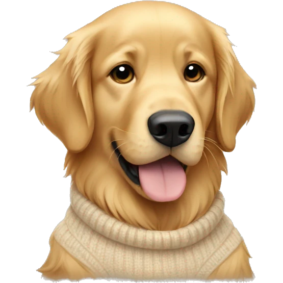 Golden Retriever wearing a beige sweater  emoji