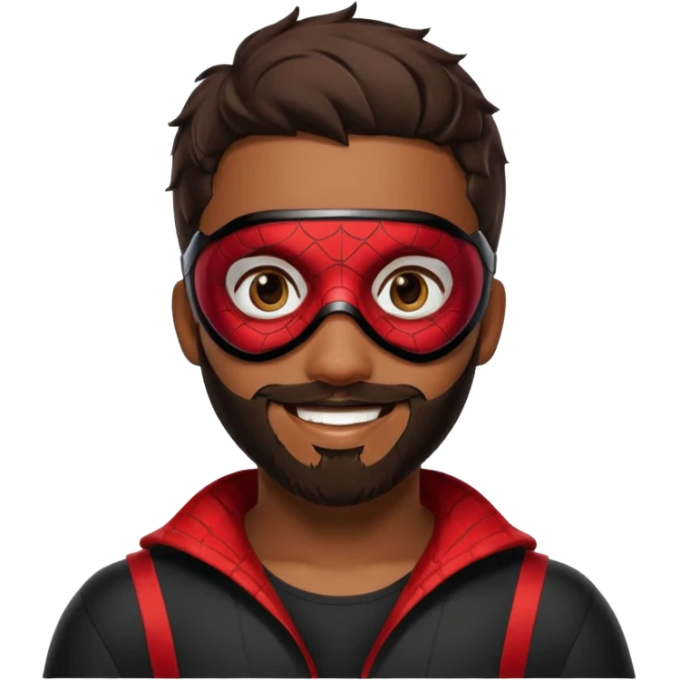Miles Morales with beard, eye mask, low fade emoji