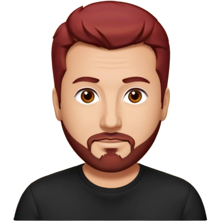 Joey Fatone brown eyes, dark red hair, black shirt emoji