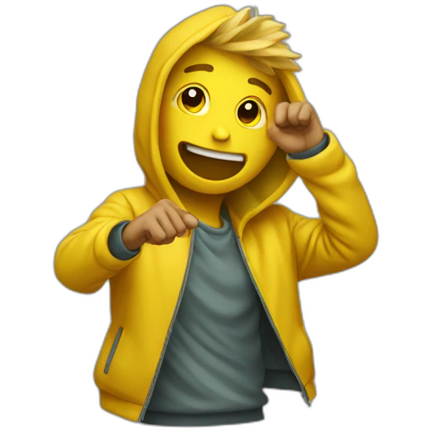 Perso jaune qui dab emoji