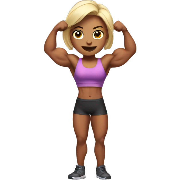 muscle girl flexing emoji