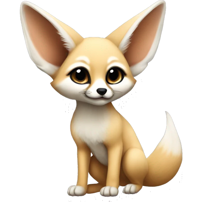 Baby fennec fox full body emoji
