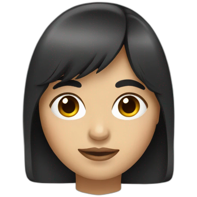 Chilean woman with dark long hair and bangs emoji