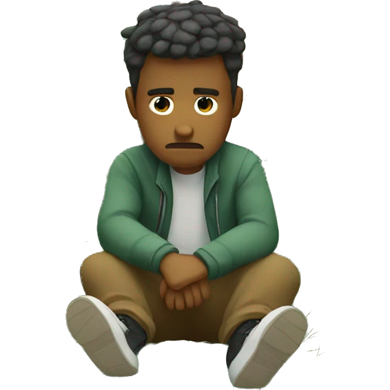sad man sitting on little cactus emoji