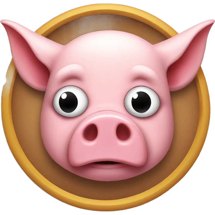 pig with bat and one black eye with red puiple emoji