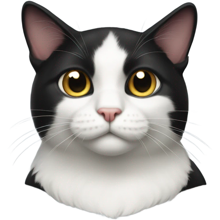 Tuxedo cat with no tail emoji
