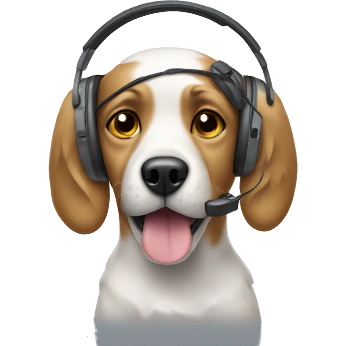 dog with headset emoji