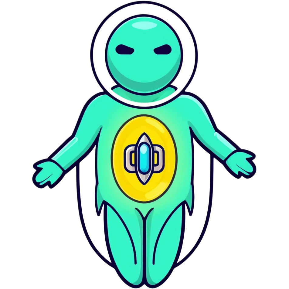 Silver semi-transparent capsule floating next to an ethereal glowing immune system figure, with a small shining shield over a luminous thyroid gland emoji