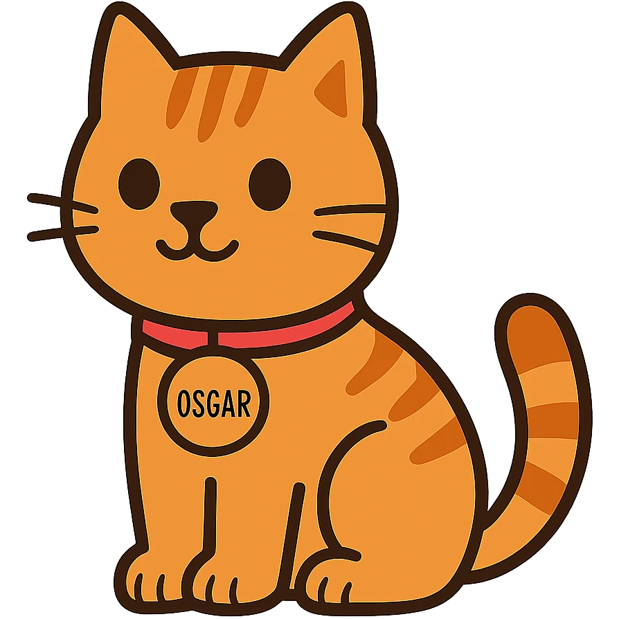flat toon style Oscar the cat emoji