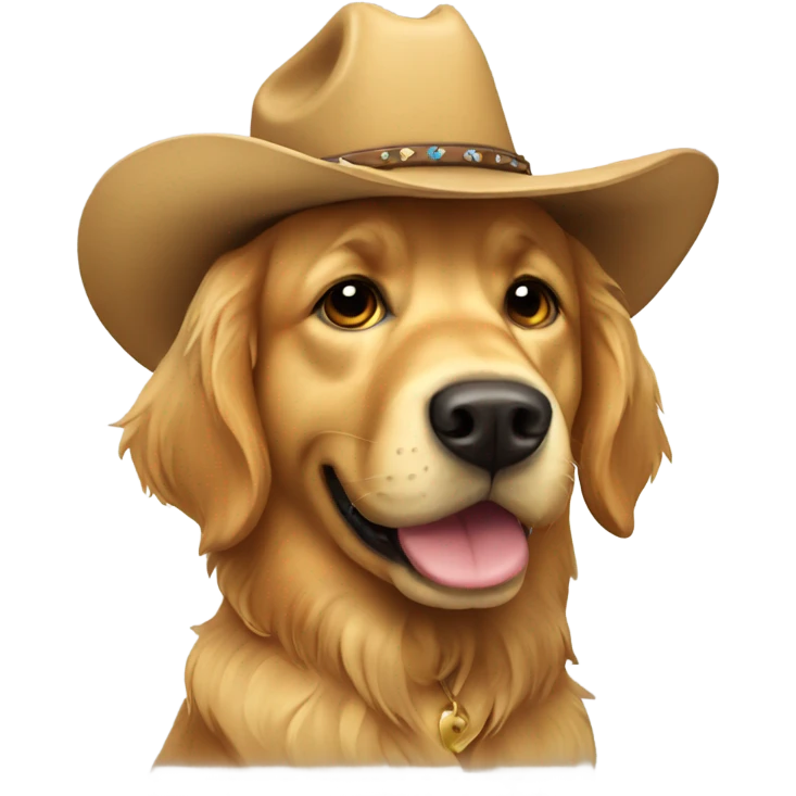 Cowboy golden retriever emoji