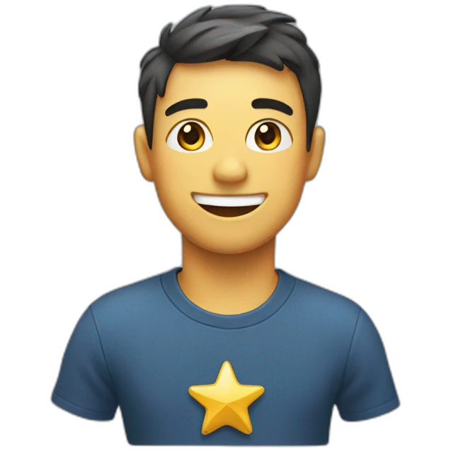 Happy Person with a star badge on their chest emoji