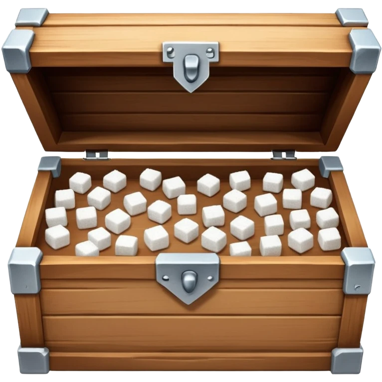 open chest of sugar with sugar cubes inside emoji