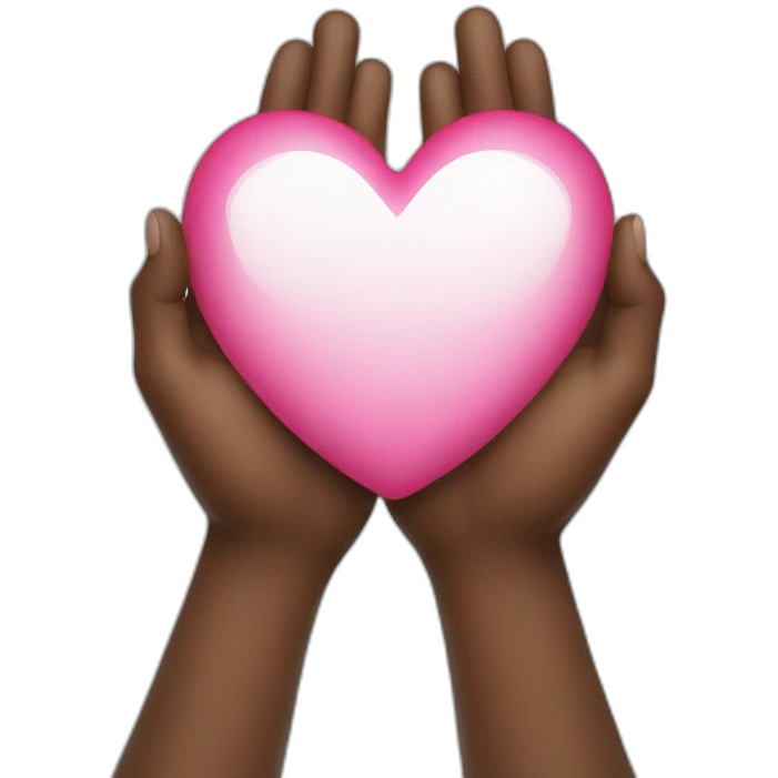 Showing heart in hand  emoji