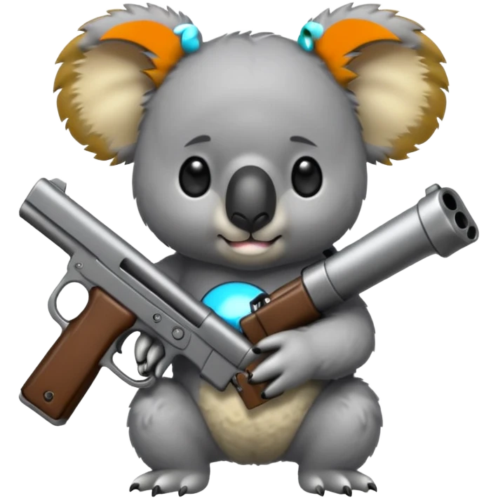 Koala holding a gun emoji