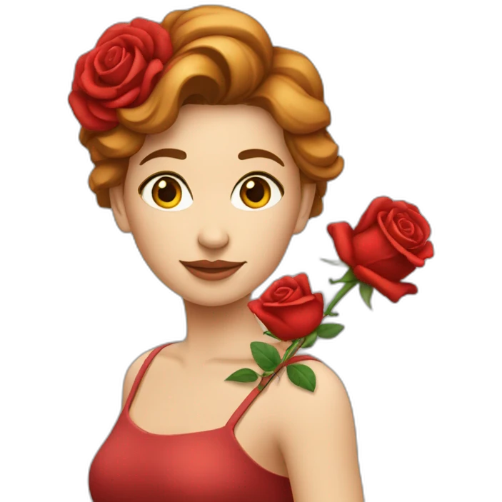 Fille qui donne une rose rouge emoji