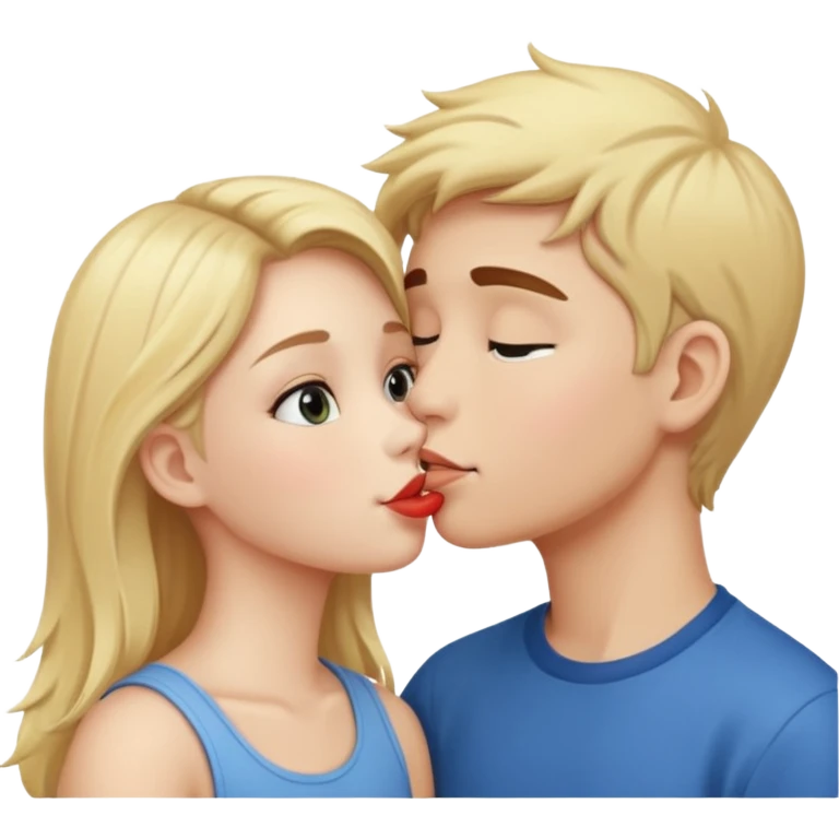 A cute girl kissing a boy  emoji