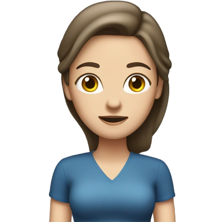 White brunette woman with hands on hips emoji