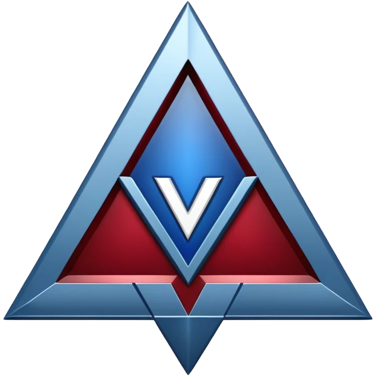 A “v” inside an triangular crest with dark red and blue colours emoji