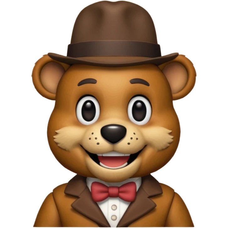 Freddy faz bear with small hat with no suit emoji