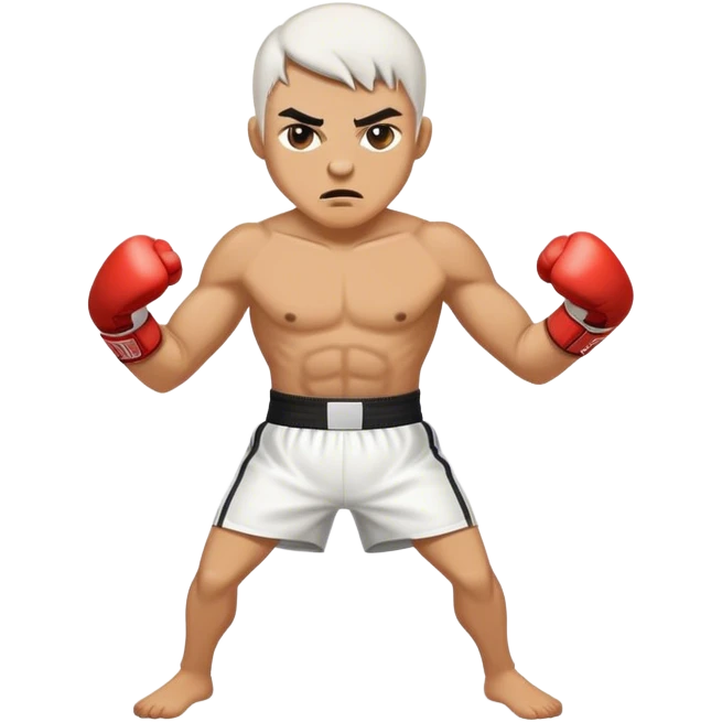White boxer fighting  emoji