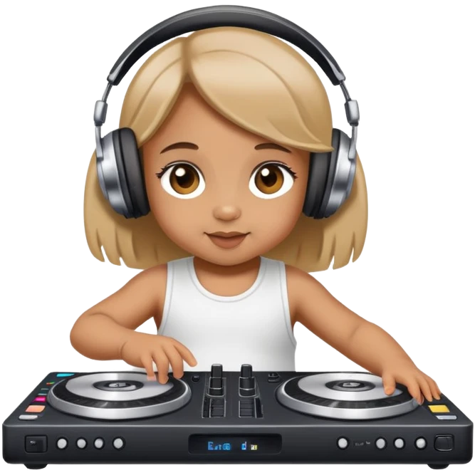 Baby girl djing emoji