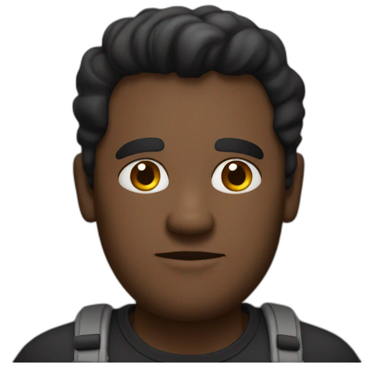 hombre gordito oscuro emoji