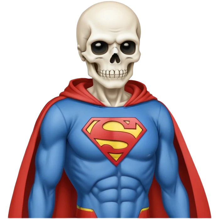 Skeleton in Superman hoodie emoji