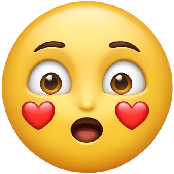 An emoji with heart eyes and a surprised expression emoji