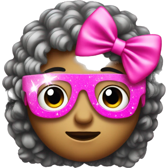 Disco with pink bow emoji