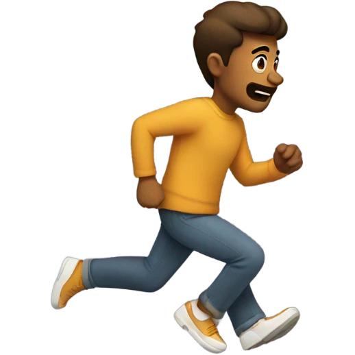 Dad running away from family emoji