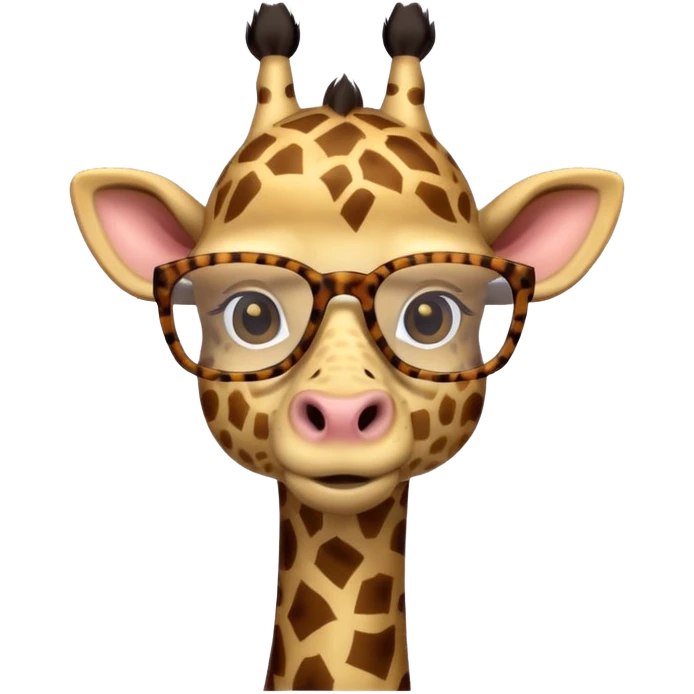 Giraffe with square Glasses emoji