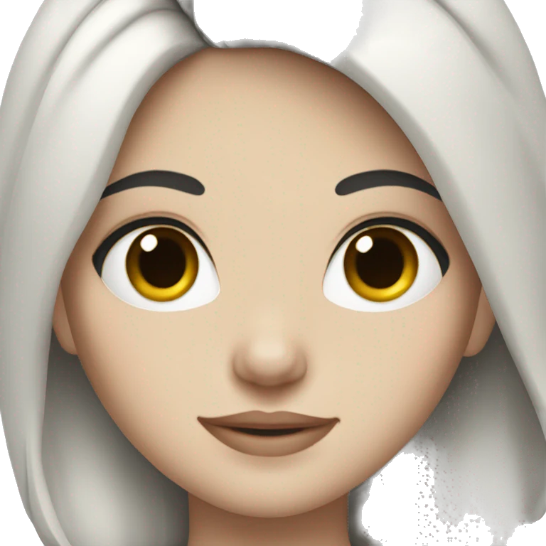 pretty white girl with black hair emoji
