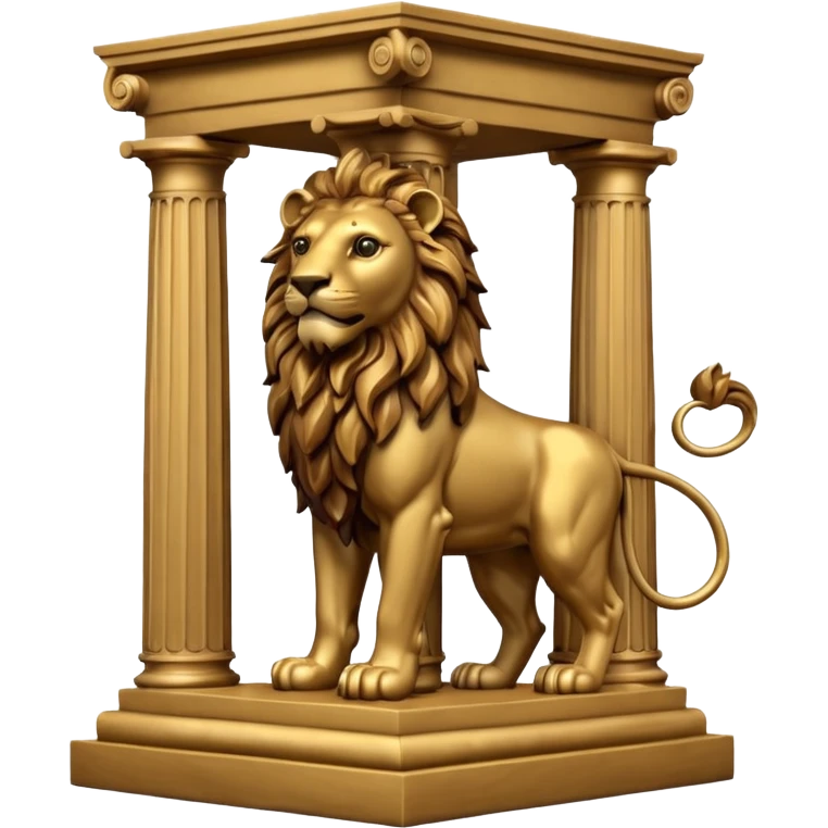 leone con sopra una colonna (scultura) emoji