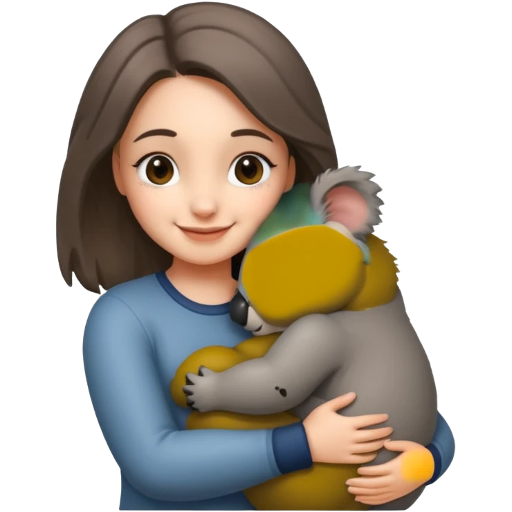 Koala and tree girl hugging each other  emoji