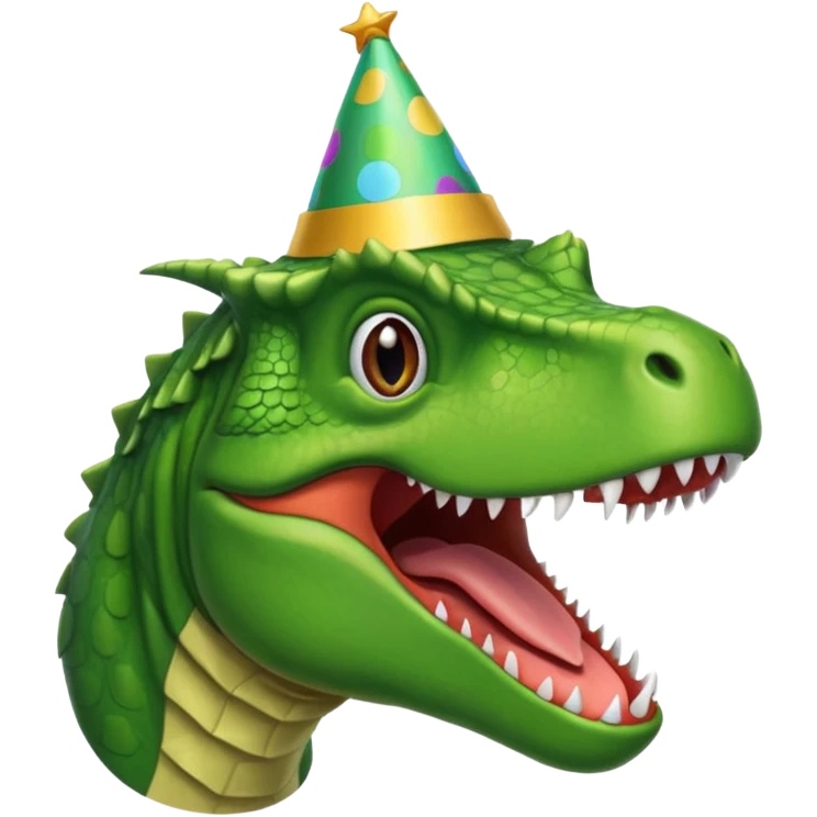 Trex with party hat emoji