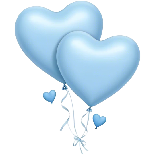navy love letter in pastel blue and perl heart-shaped balloons emoji