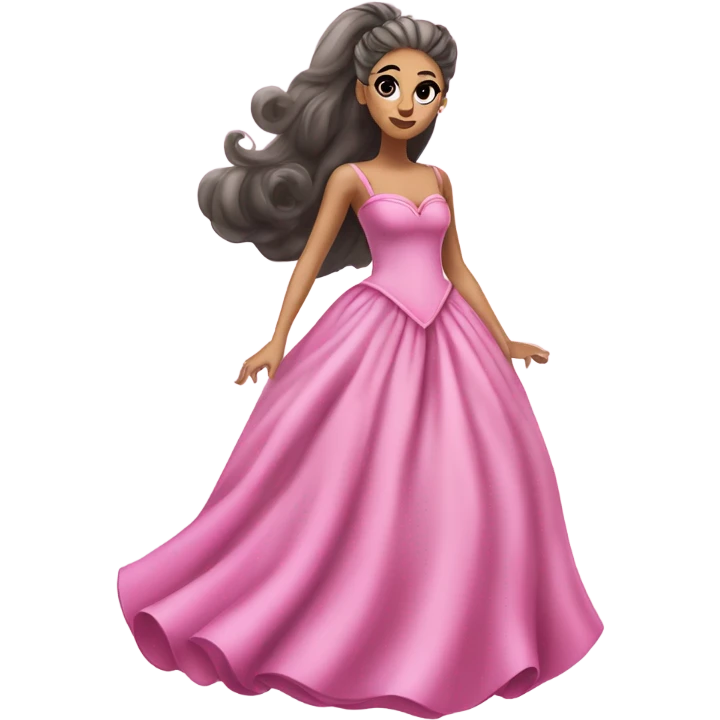 Realistic Ariana Grande as Galinda from wicked wearing long flowing pink dress  emoji