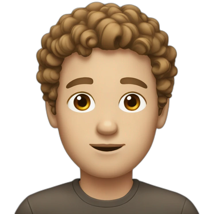 white guy with brown curls emoji