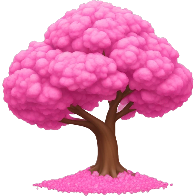 Pink tree growing cystals emoji