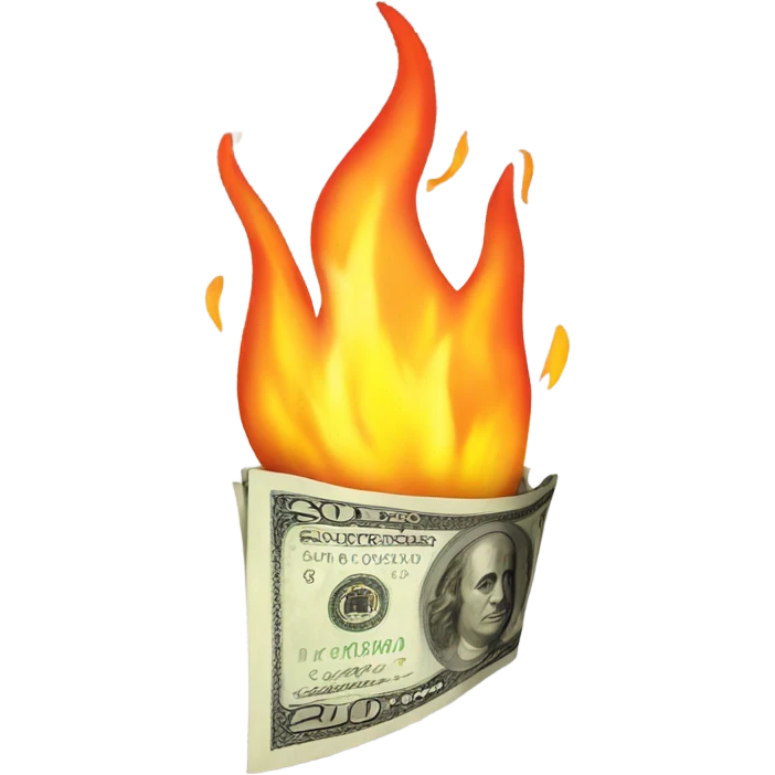 cash on fire emoji