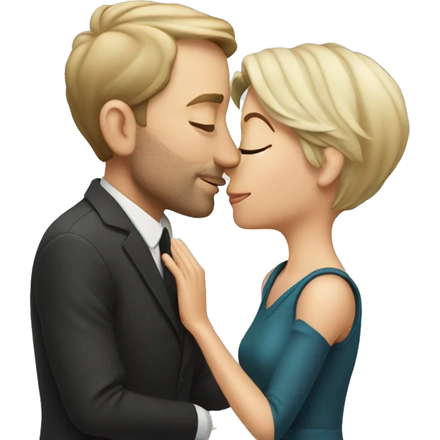 White man kissing Ellen degenerous emoji