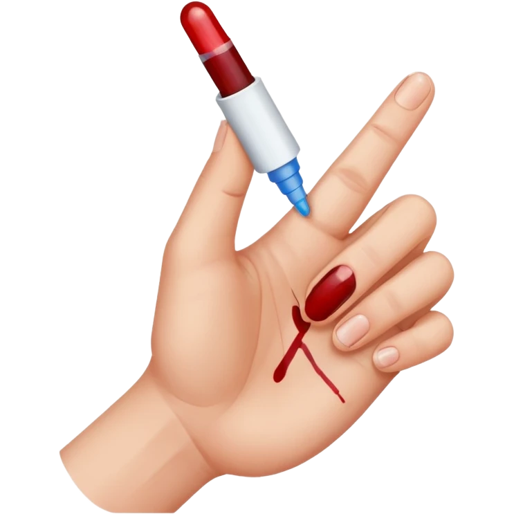 diabetes meter test finger blood emoji