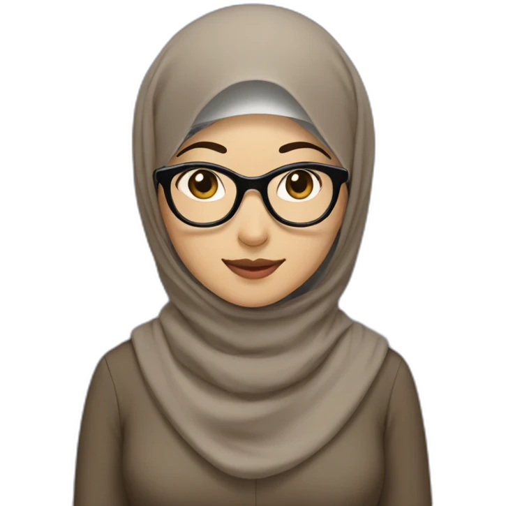 asian-woman-wearing-brown-hijab-and-black-shirt-and-rounded-glasses emoji