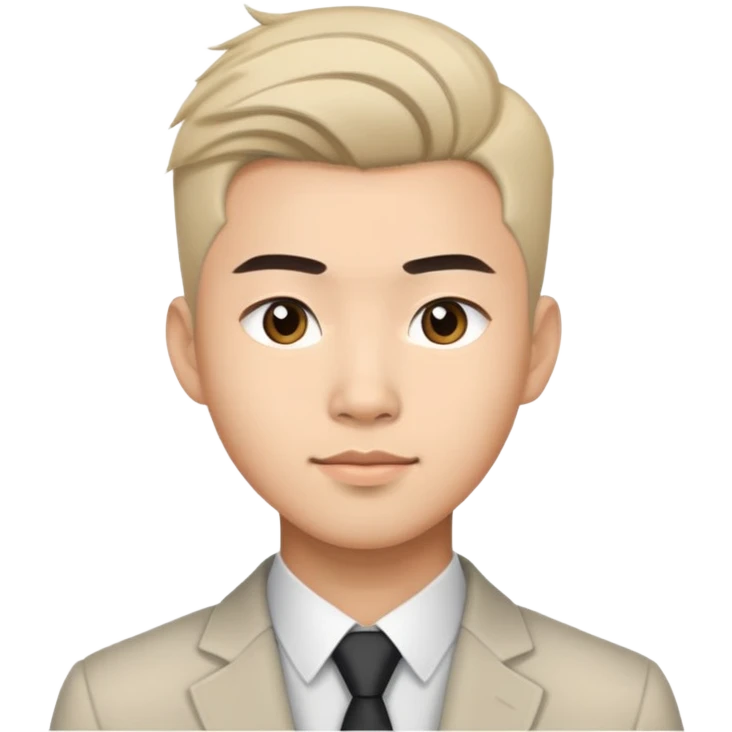Young Asian man with modern hairstyle, professional appearance emoji